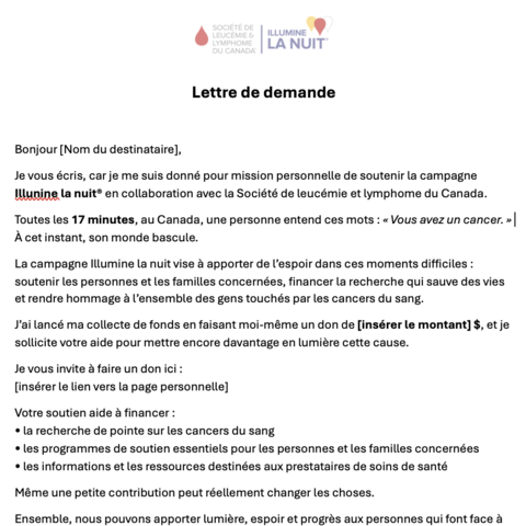 Lettre de demande