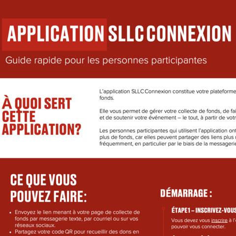 Application SLLC Connexion - Guide rapie pour les personnes participants